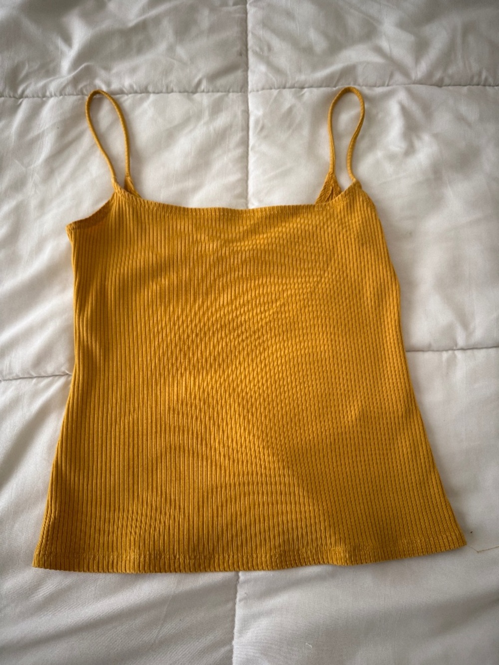 Reformation Mustard Yellow Ribbed Cami | XS